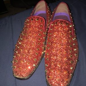 Gold Studded Shiny Dress Shoes